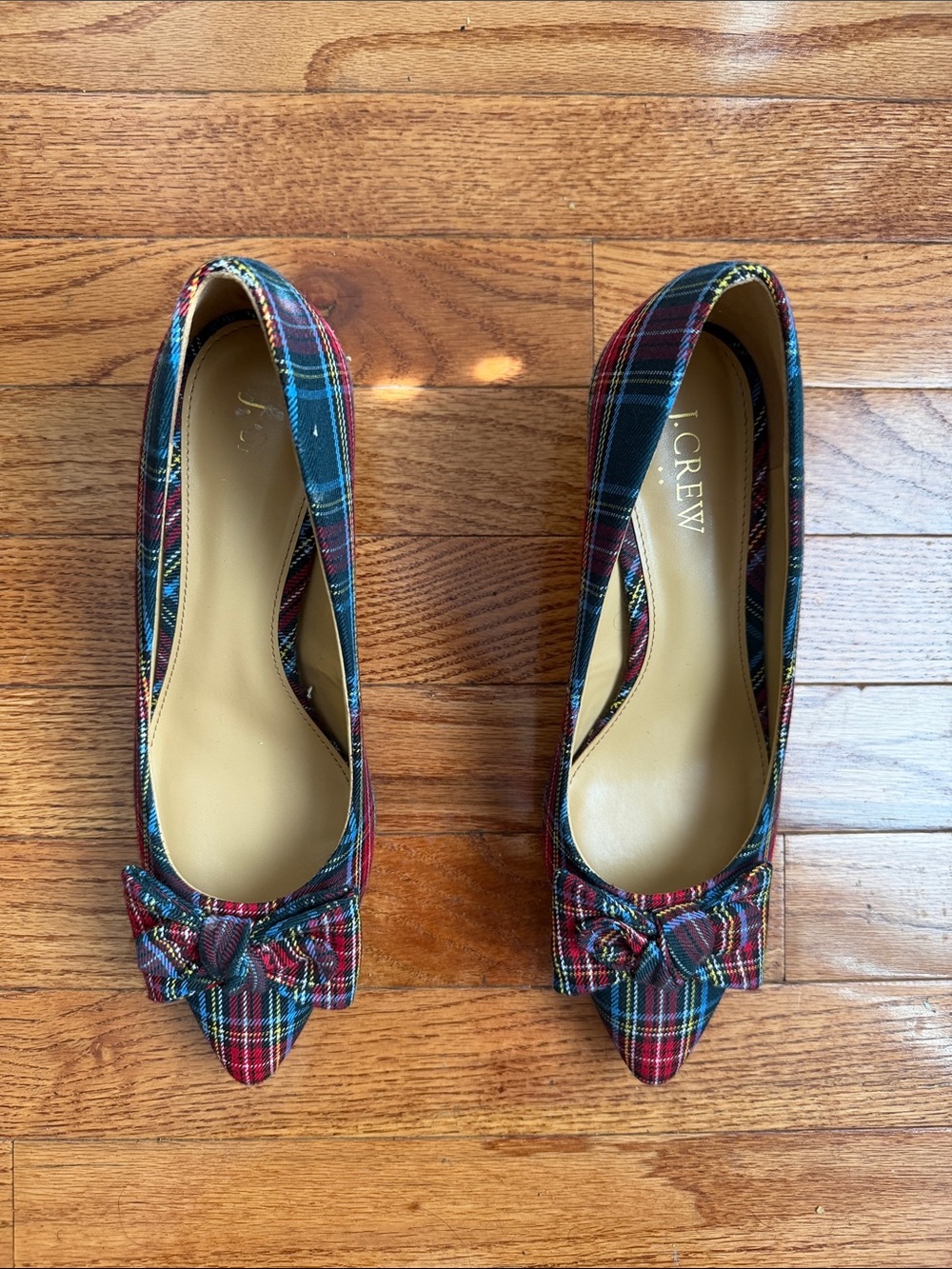J. Crew Plaid Pointed Bow in Red, Green & Navy